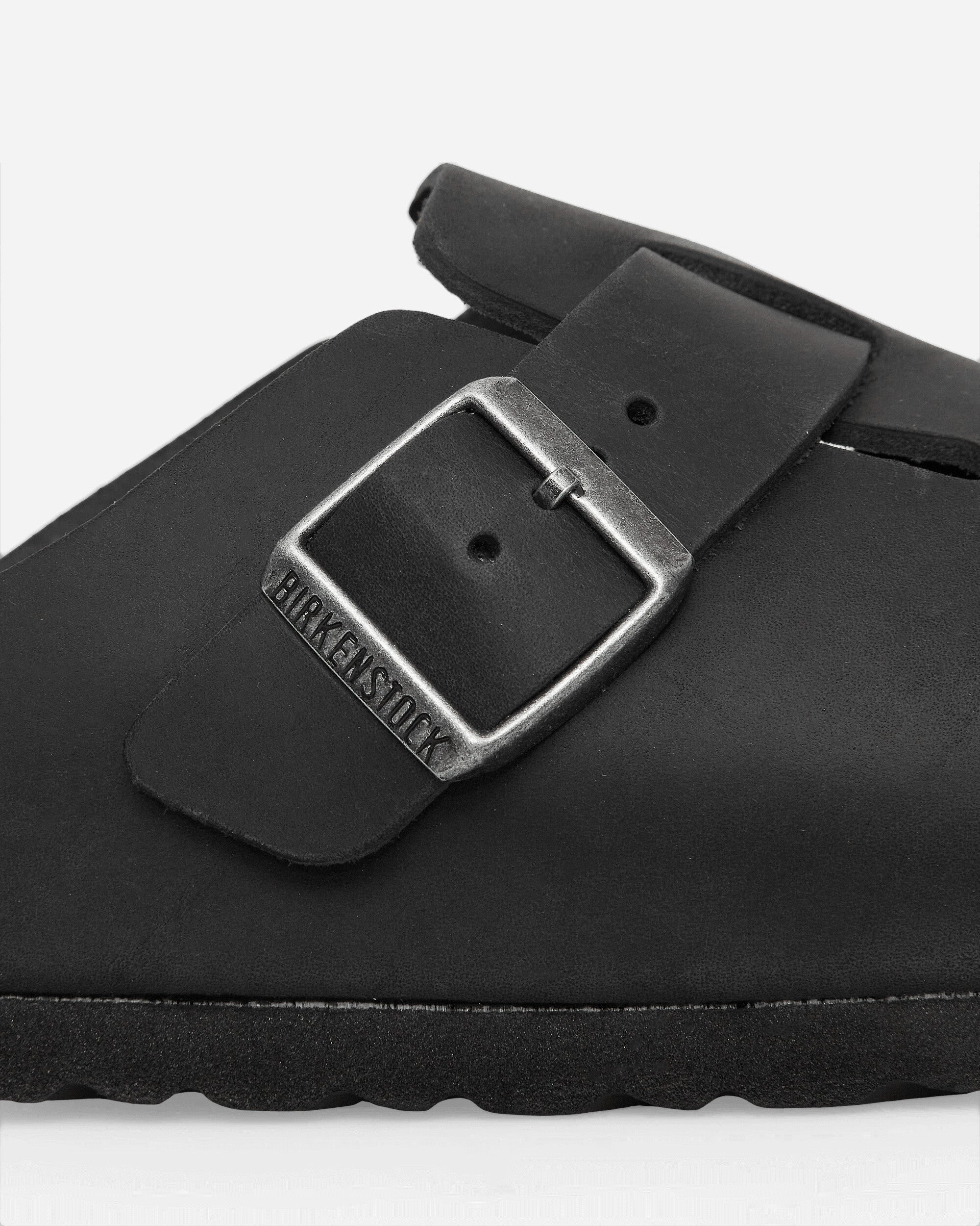 Boston Oiled Leather Sandals Black - 6