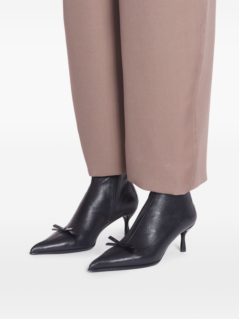 bow-detail leather ankle boots - 6