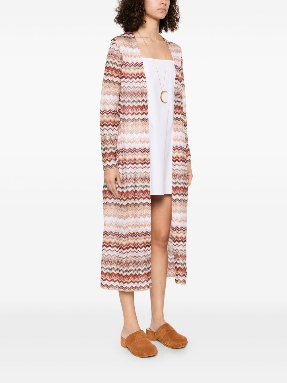 zigzag lamé cardi-coat - 3