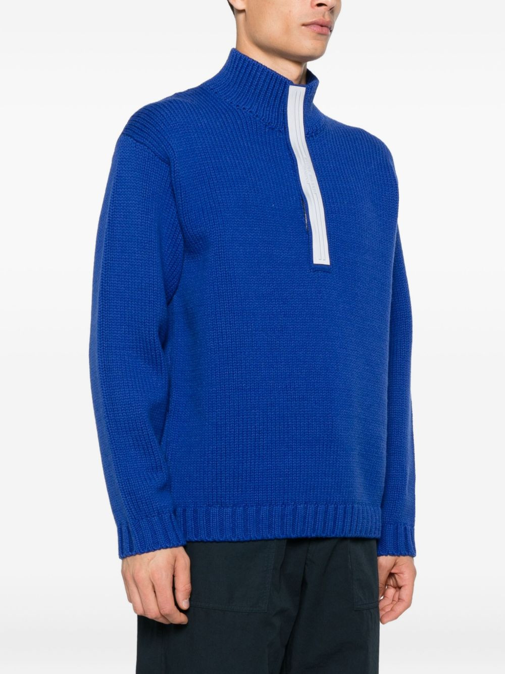 high-neck zip-front sweater - 3