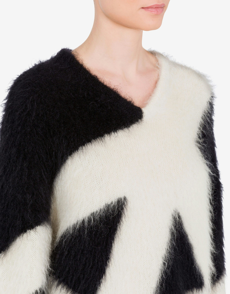 PULLOVER IN BRUSHED MOHAIR PEACE 4