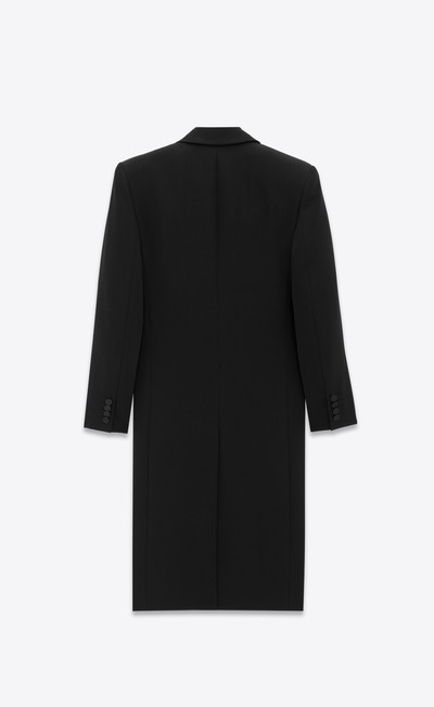 SAINT LAURENT tuxedo coat in grain de poudre outlook