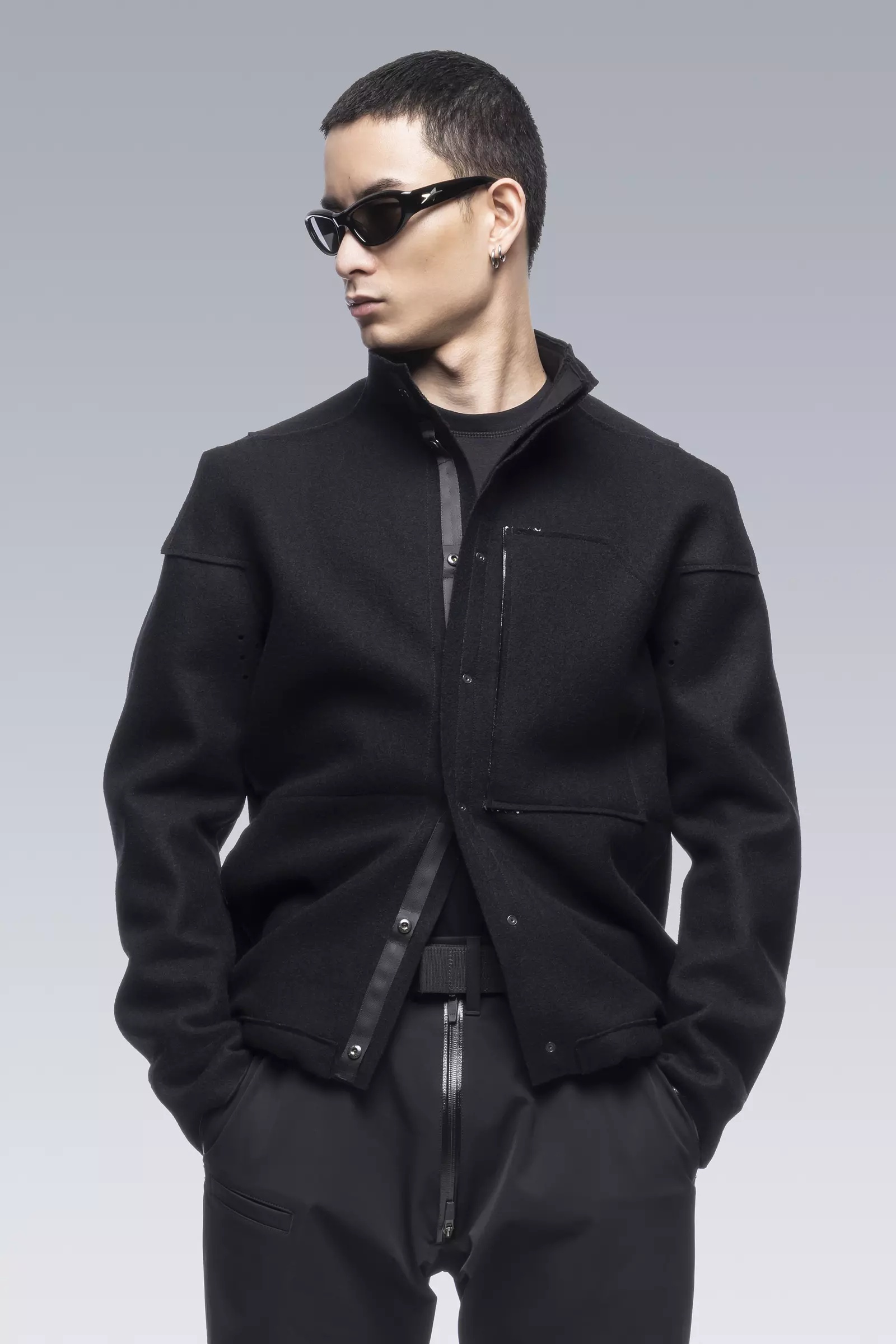 J70-BU Burel® Wool Jacket Black - 3