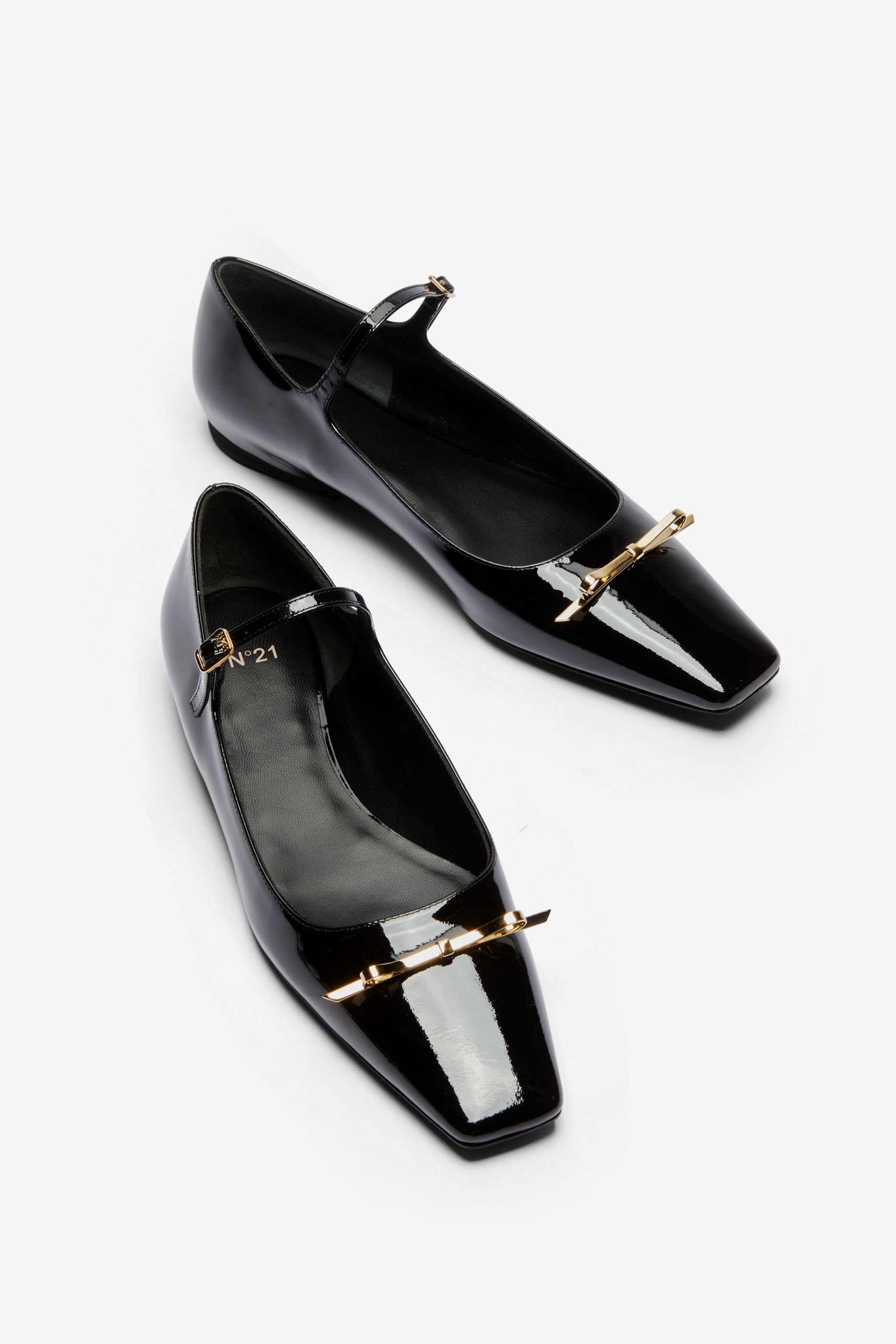 BOW-EMBELLISHED LEATHER BALLERINA PUMPS - 4