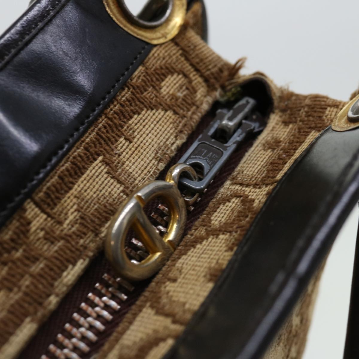 DIOR Trotter Canvas Hand Bag Canvas Brown - 9