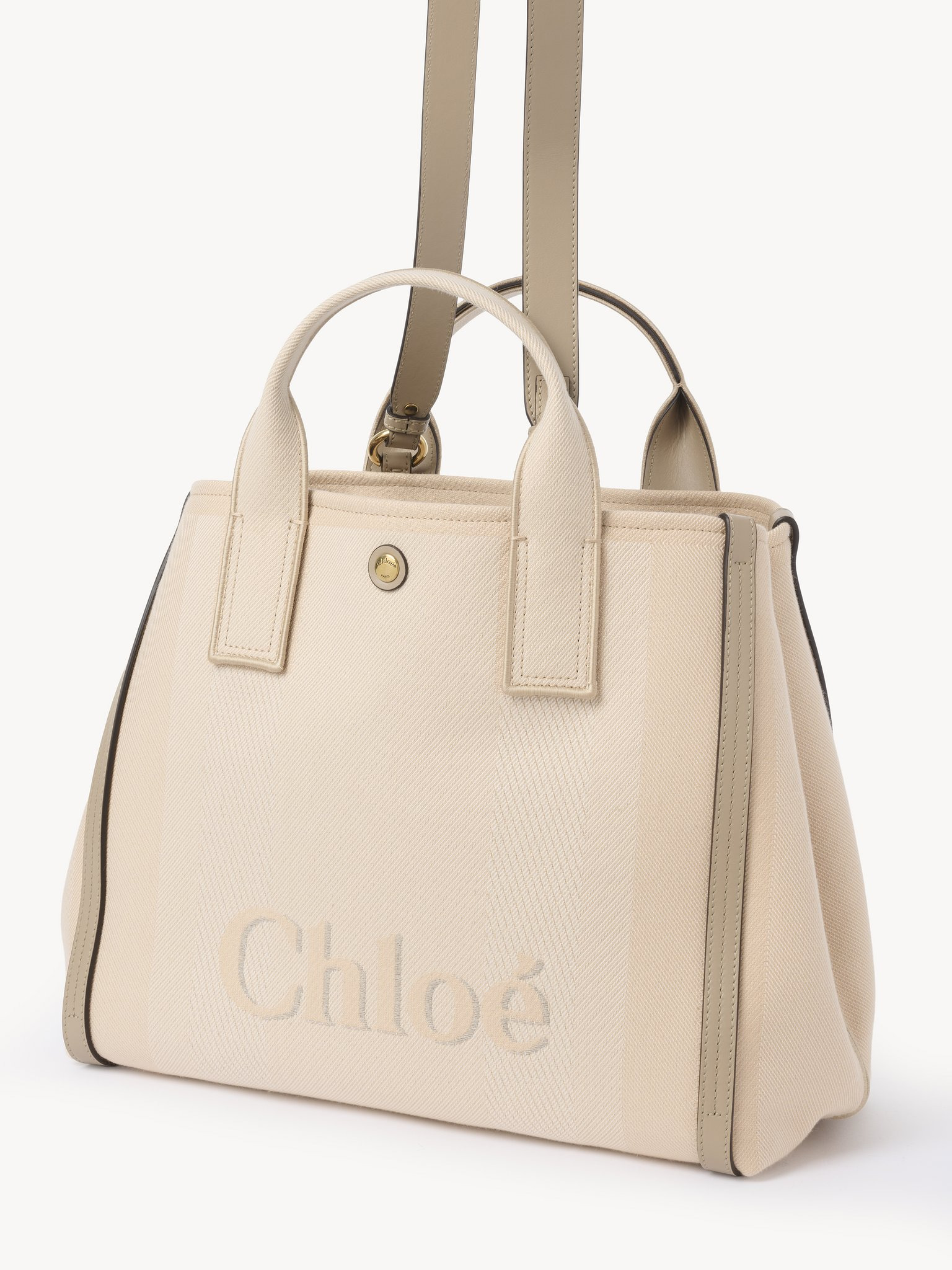 CHLOÉ CARRY TOTE BAG IN CANVAS - 3