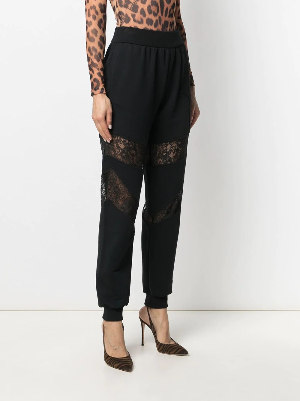 lace panels joggings - 3