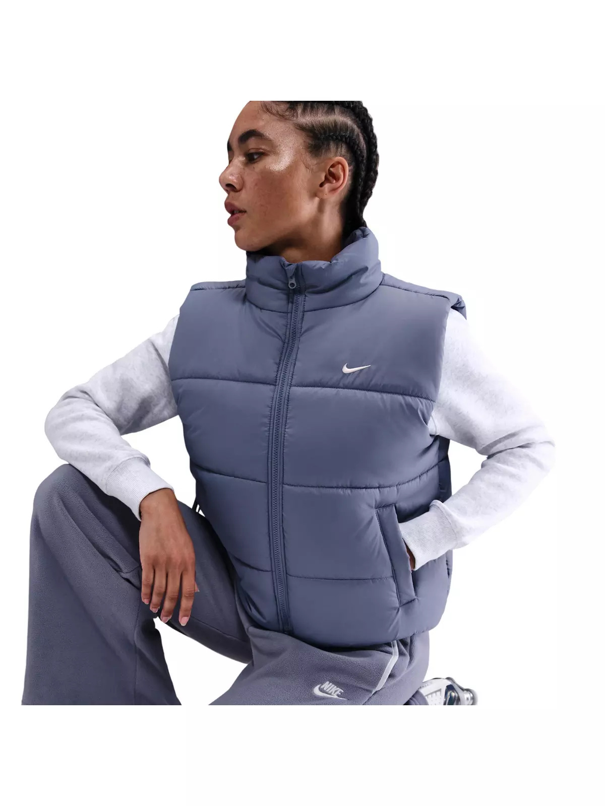 Women's Sportswear Classic Puffer Therma-FIT Loose Vest -Indigo - 3