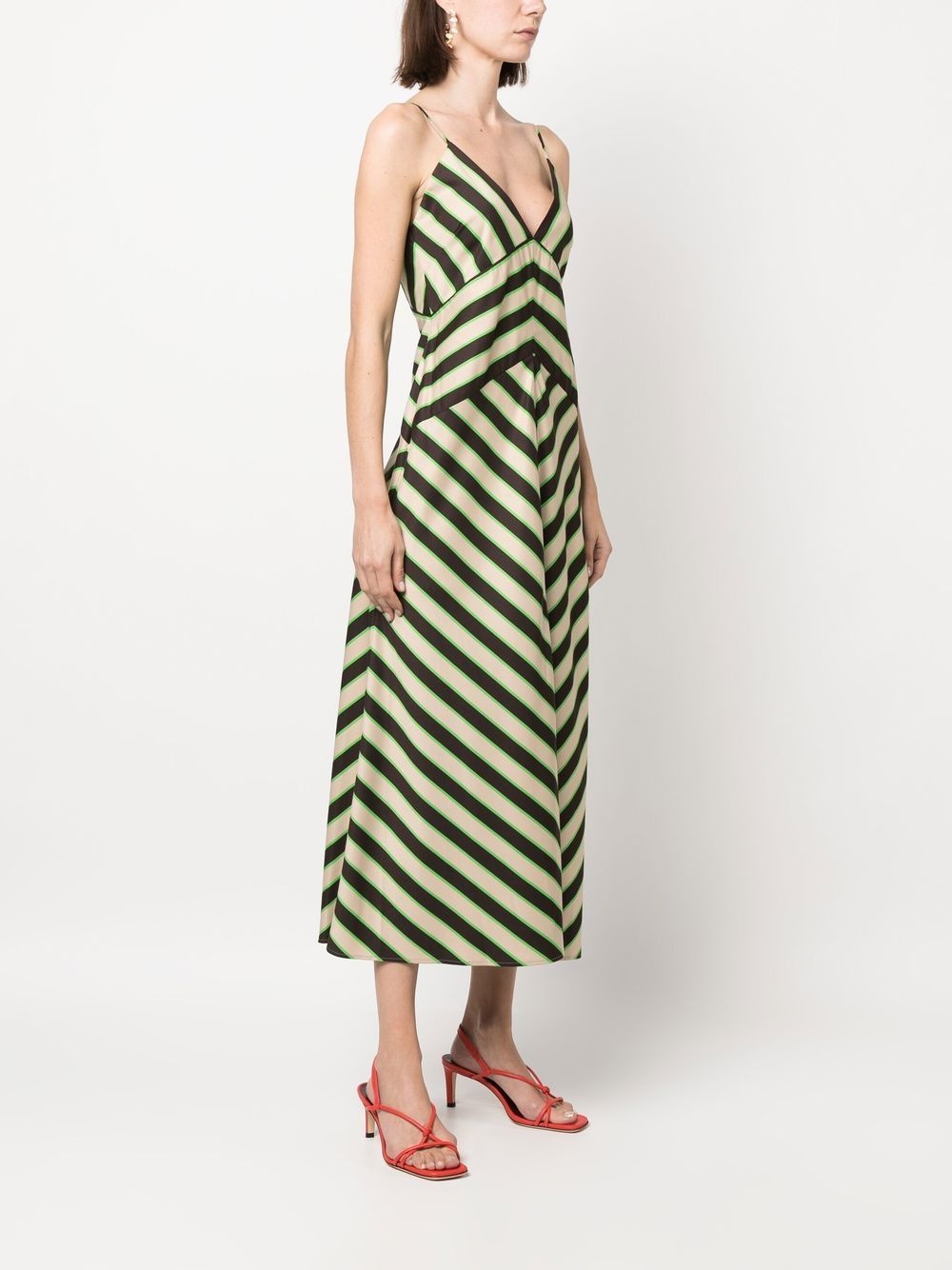 chevron-print rear-tie dress - 3