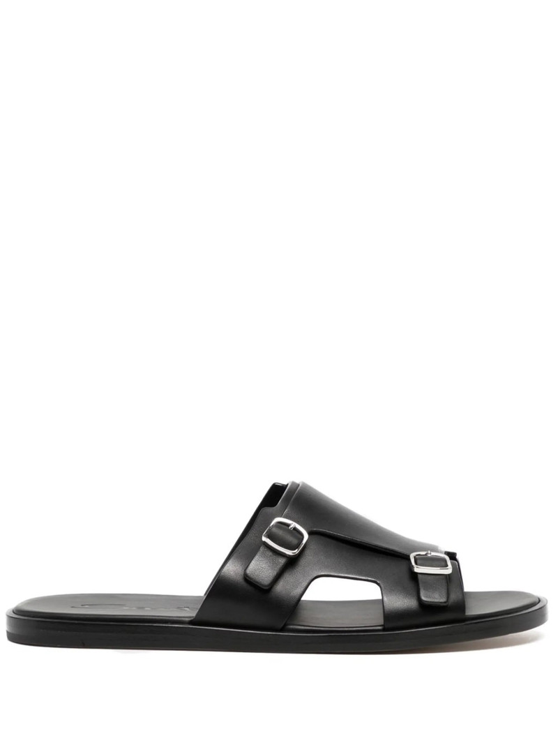 Leather Buckle Sandals - 1