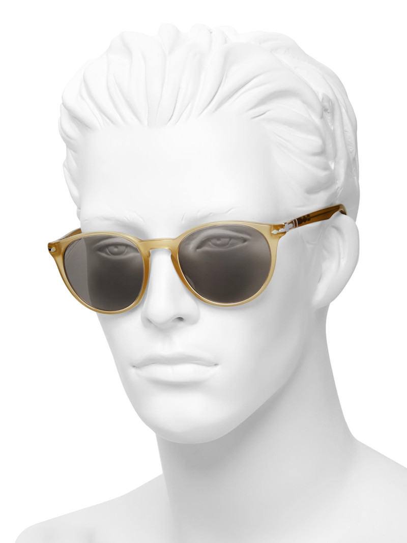 Men's 52MM Round Sunglasses - Opal Beige Dark Grey 4