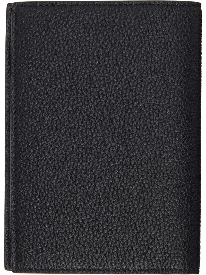 TOM FORD Black Soft Grain Leather T Line Passport Holder outlook