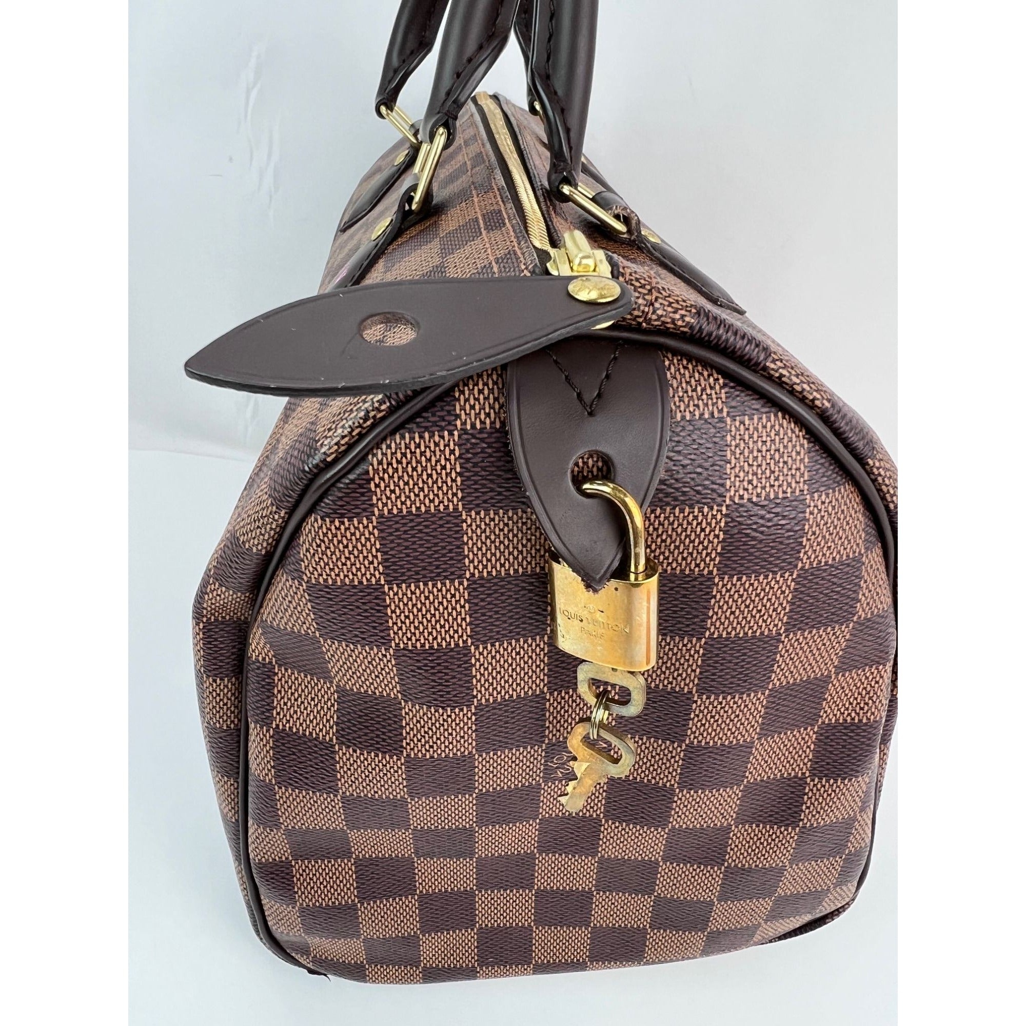 LOUIS VUITTON Speedy 30 Damier Ebene Hand Bag - 13
