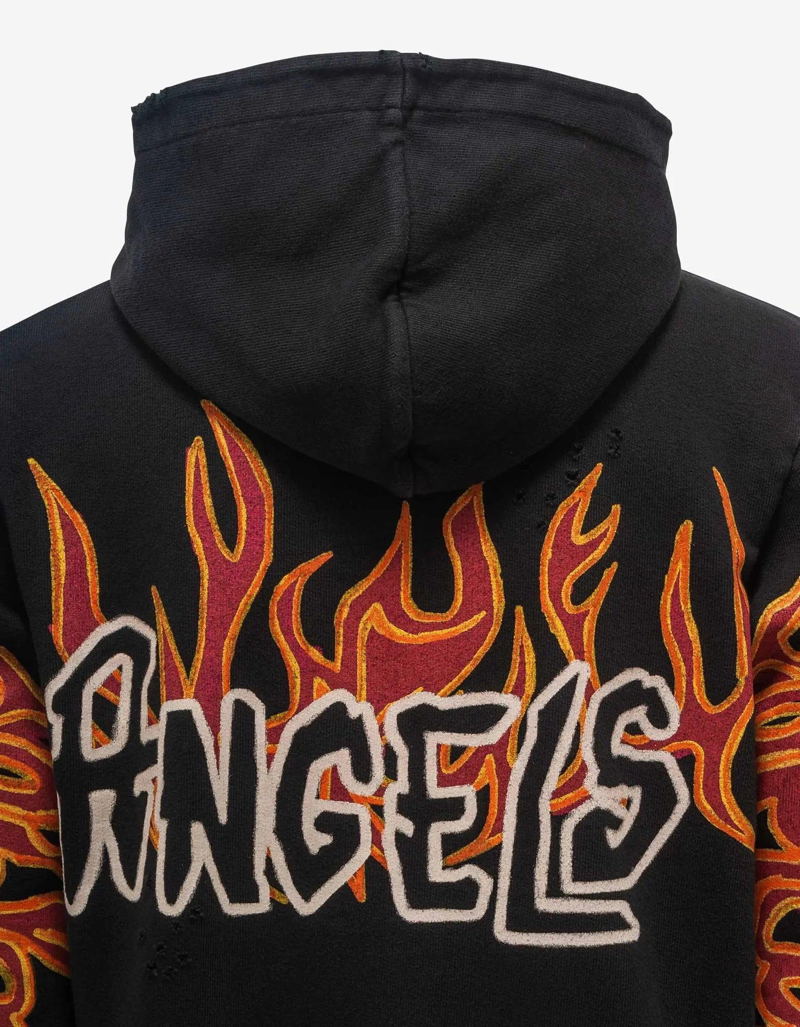 Palm Angels Black Graffiti Flames Hoodie - 5
