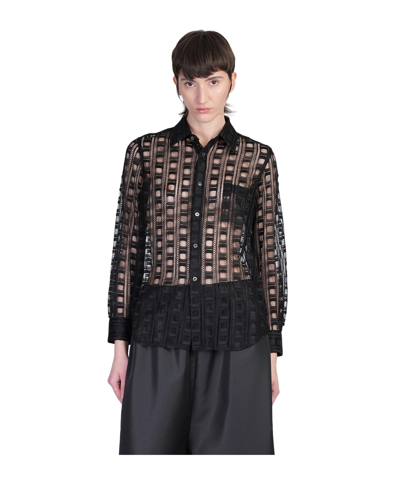 Shirt In Black Rayon - 1