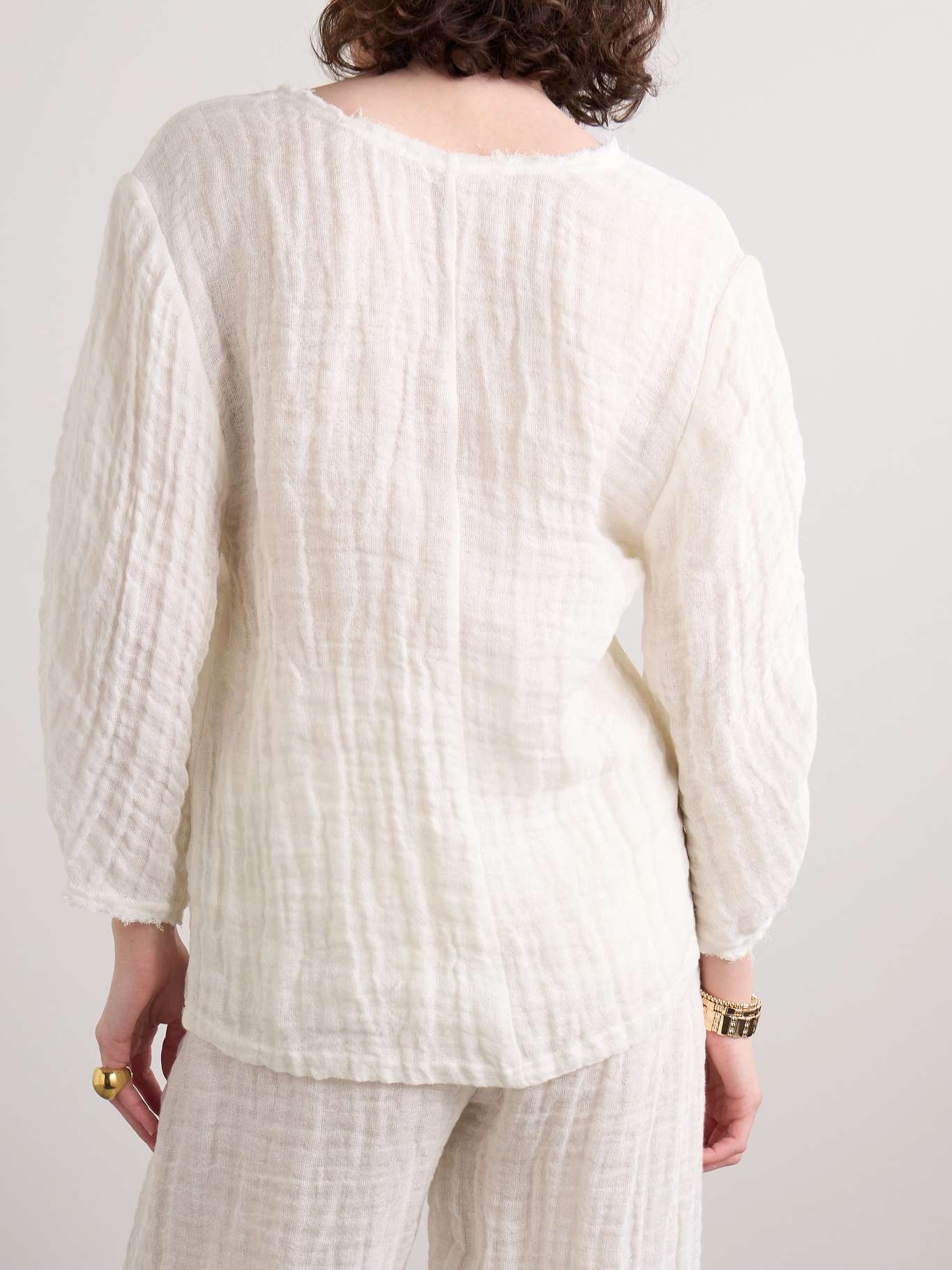 Mikala organic linen-gauze blouse - 3