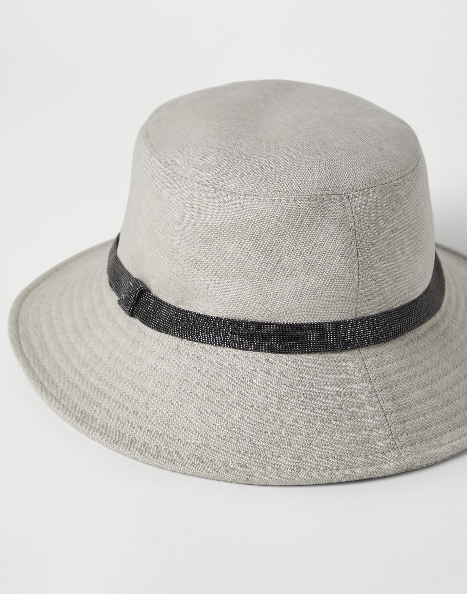 Délavé linen bucket hat with shiny band - 2