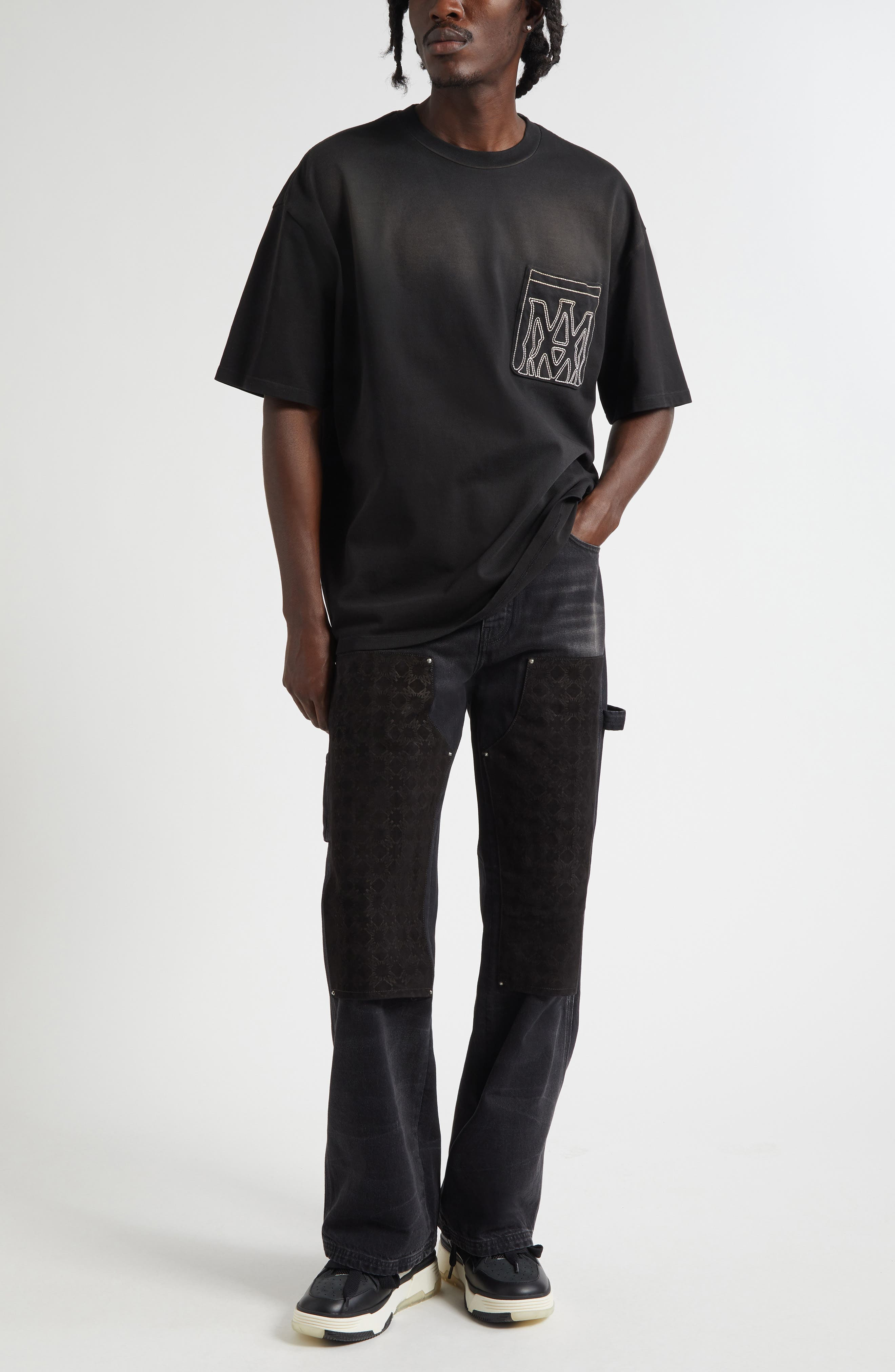 AMIRI MA Outline Oversize Pocket T-Shirt in Black at Nordstrom - 2