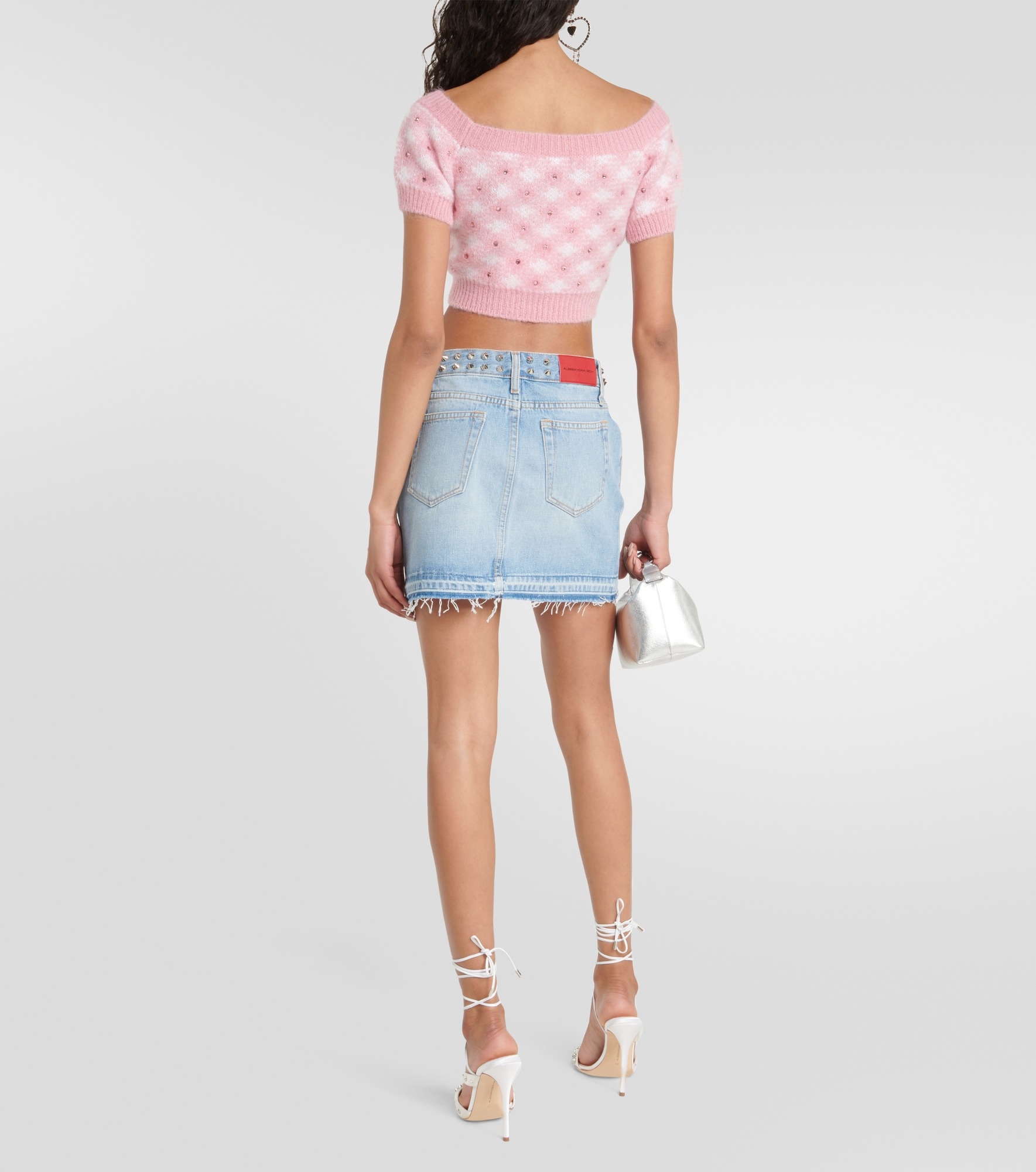 Embellished denim miniskirt - 3
