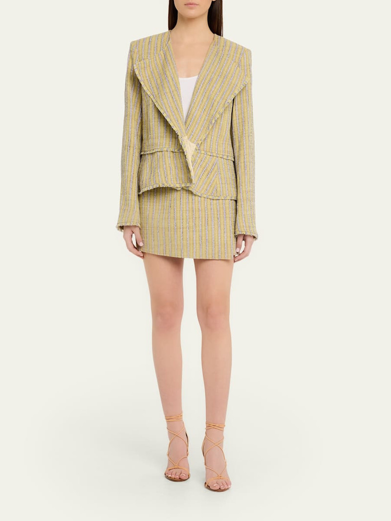 ULLA JOHNSON Doria Stripe Mini Wrap Skirt outlook