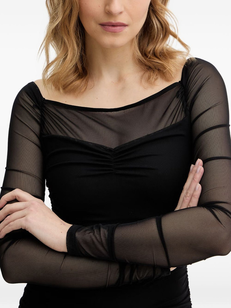 long-sleeve panelled mini dress 4