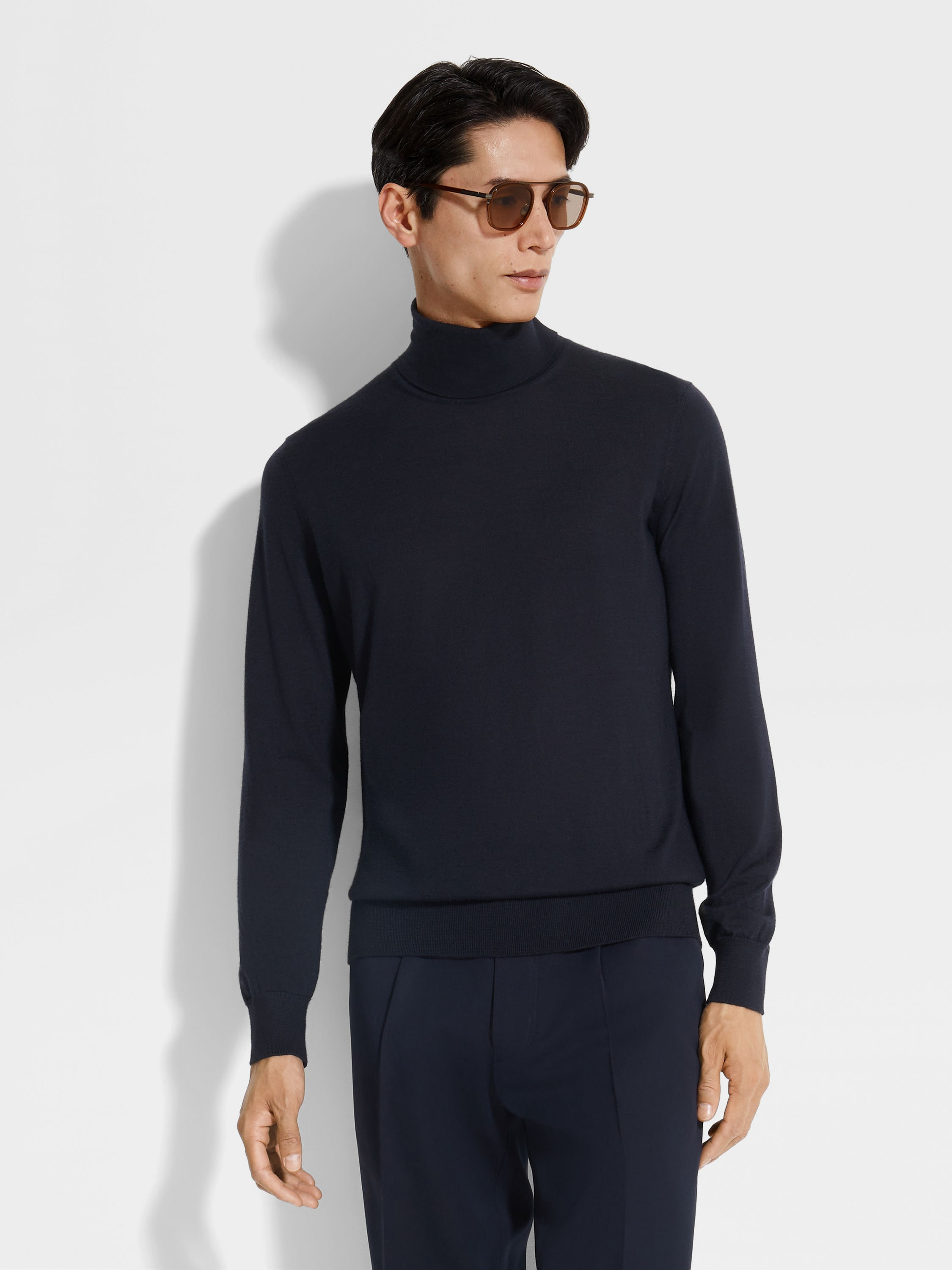 NAVY BLUE CASHSETA TURTLENECK - 3