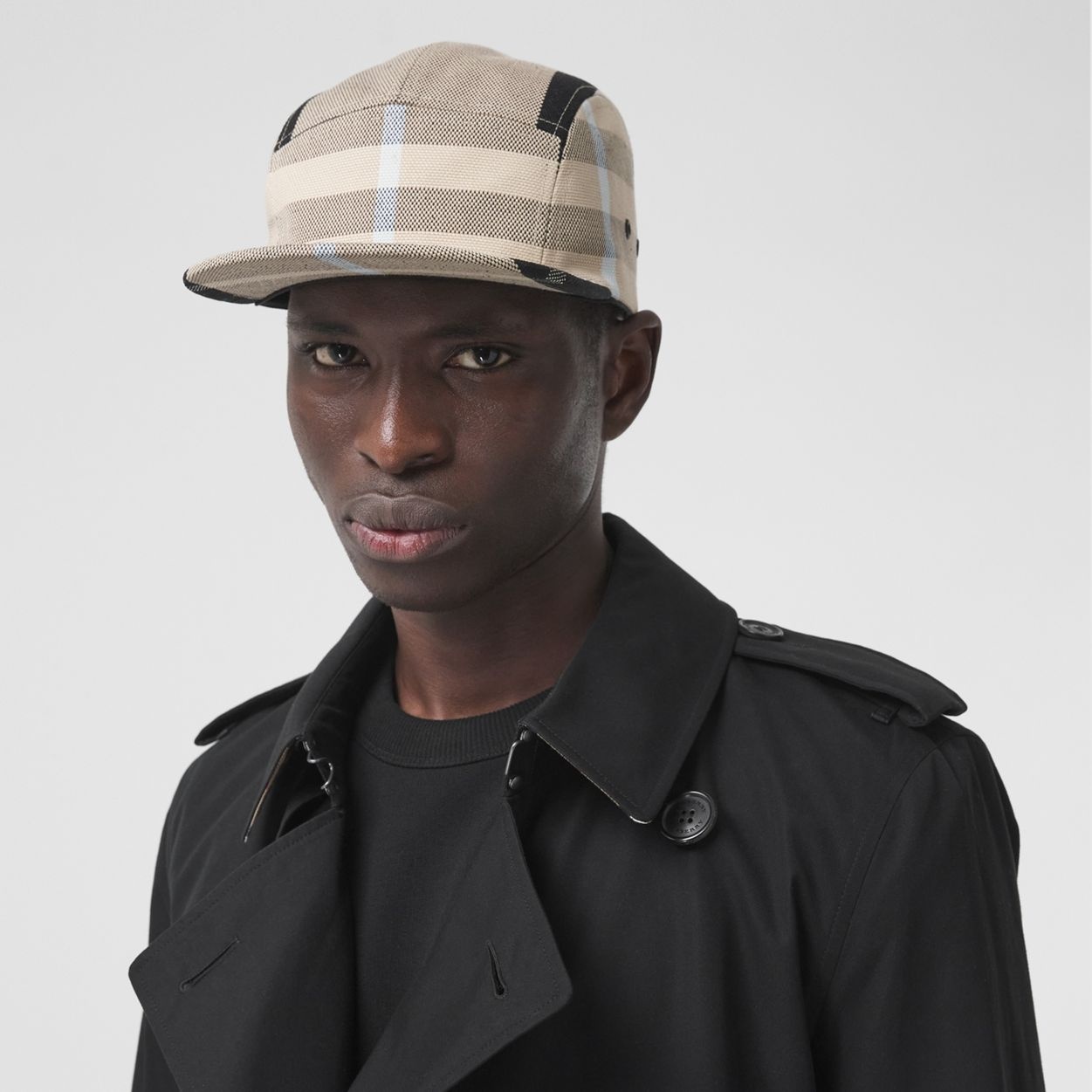 Check Cotton Canvas Jacquard Cap - 4