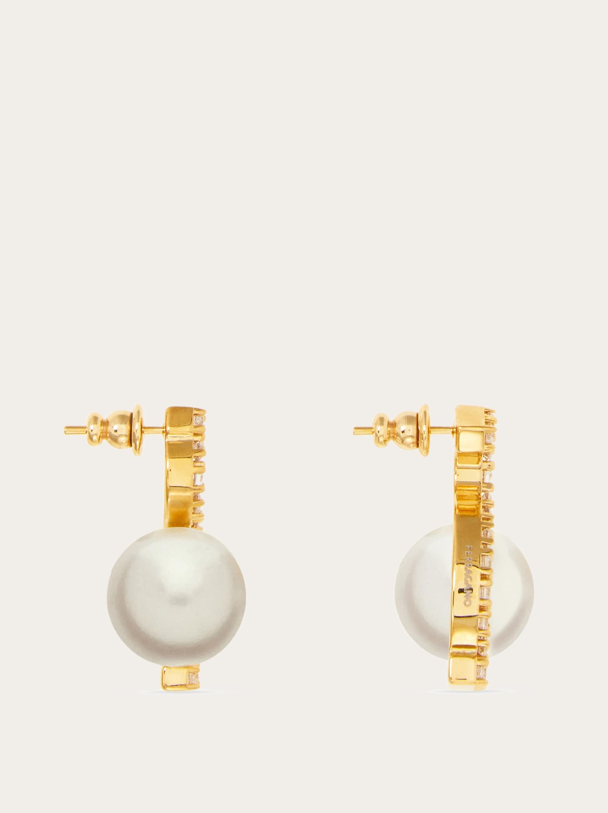 Earrings with pearl and crystals - 3