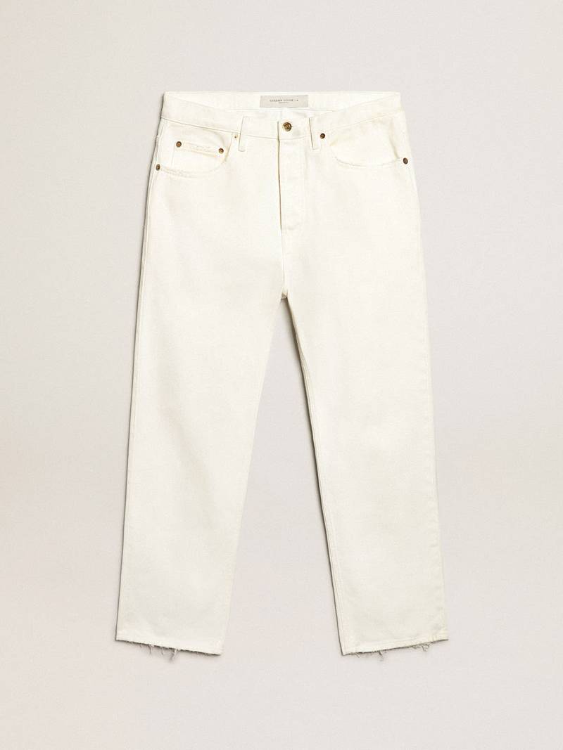 Stonewashed-effect white jeans 1