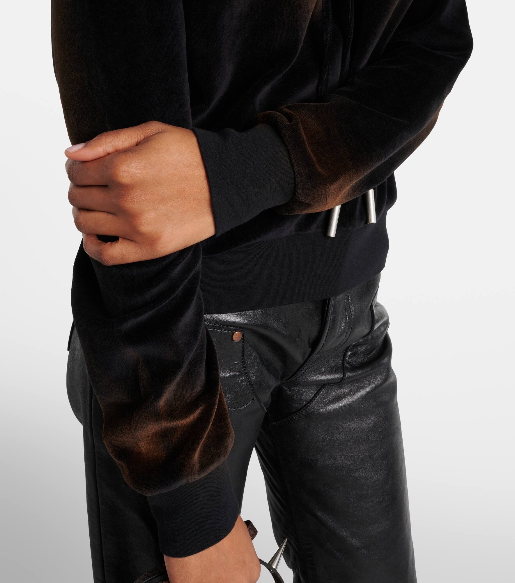 Faro cotton-blend velvet hoodie - 6