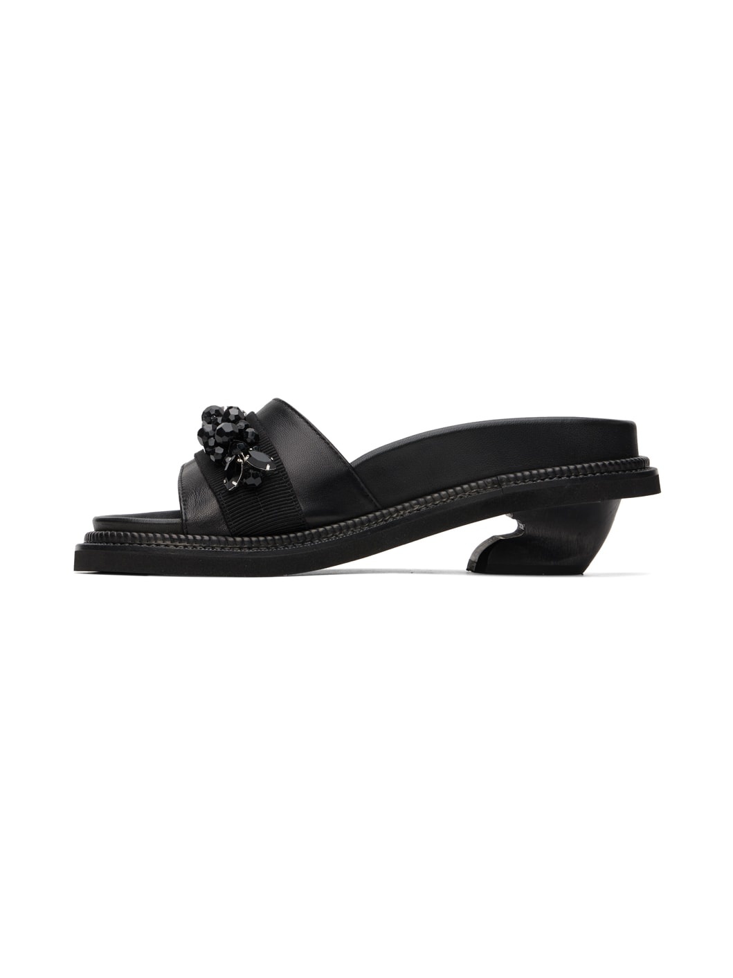Black Embellished Slides - 3