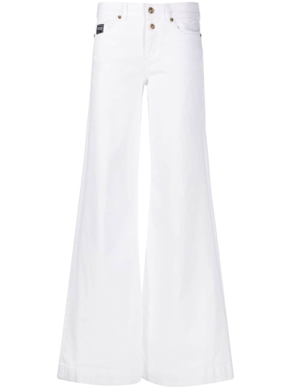 logo-patch wide-leg jeans - 1