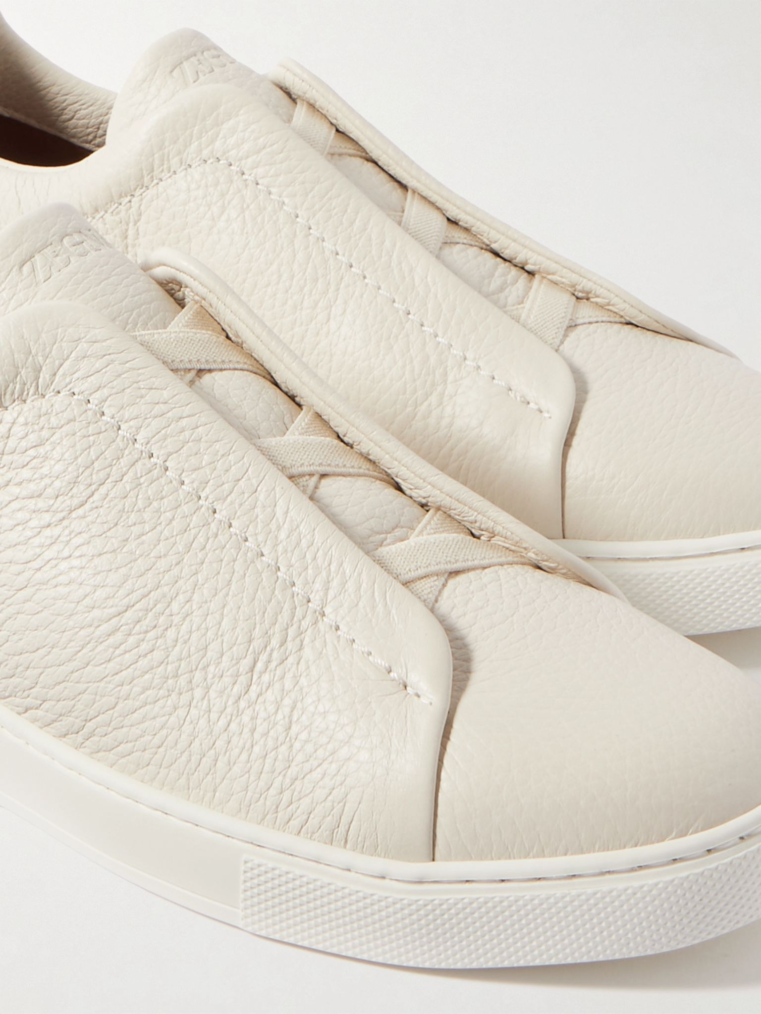 Triple Stitch™ Full-Grain Deerskin Slip-On Sneakers White - 6