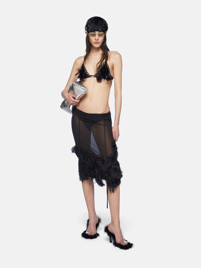 THE ATTICO MIDI SKIRT BLACK outlook