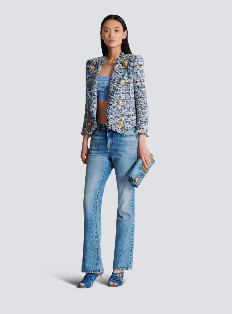Balmain Cropped tweed edge-to-edge jacket with 8 buttons outlook