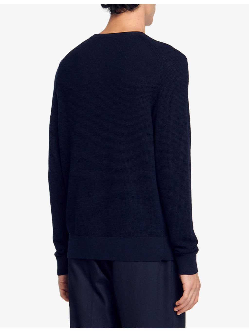 Textured Crewneck Cotton Knitted Jumper - 4
