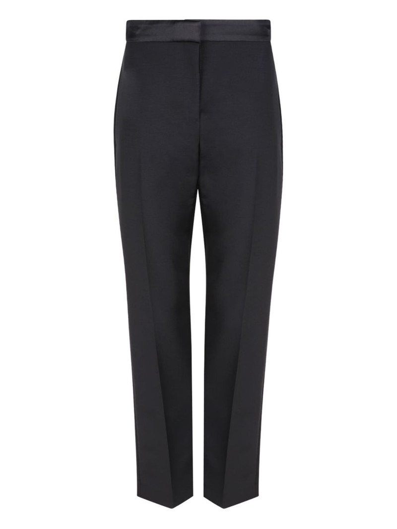 satin-waistband wool trousers 1