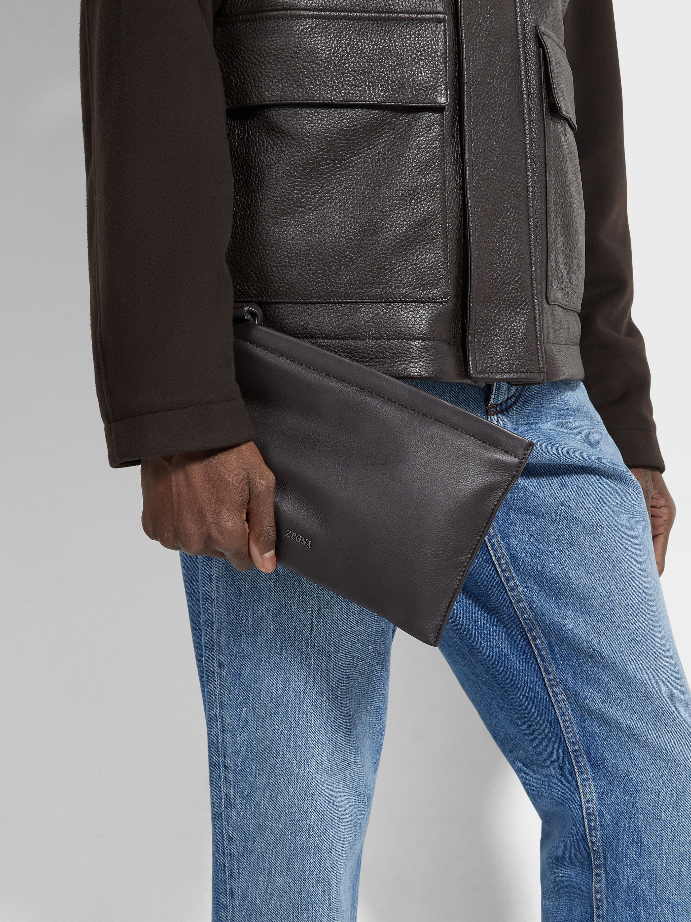 DARK BROWN SECONDSKIN POUCH - 4