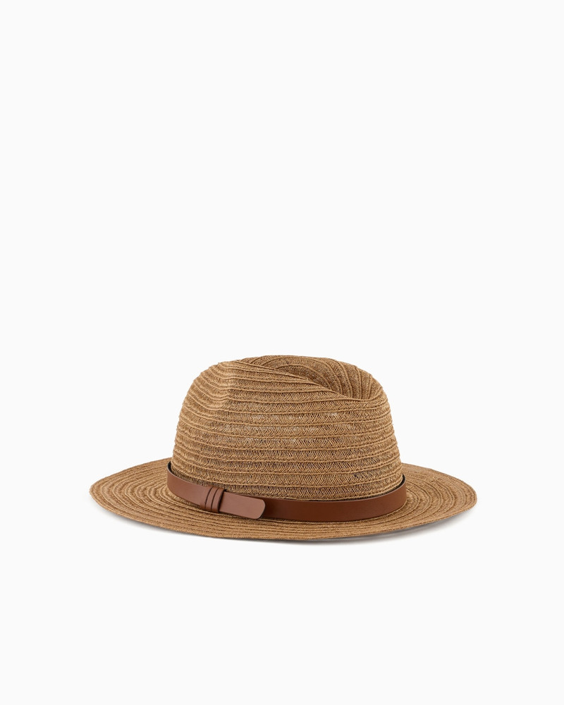 EMPORIO ARMANI BRAIDED HEMP HAT WITH BAND outlook
