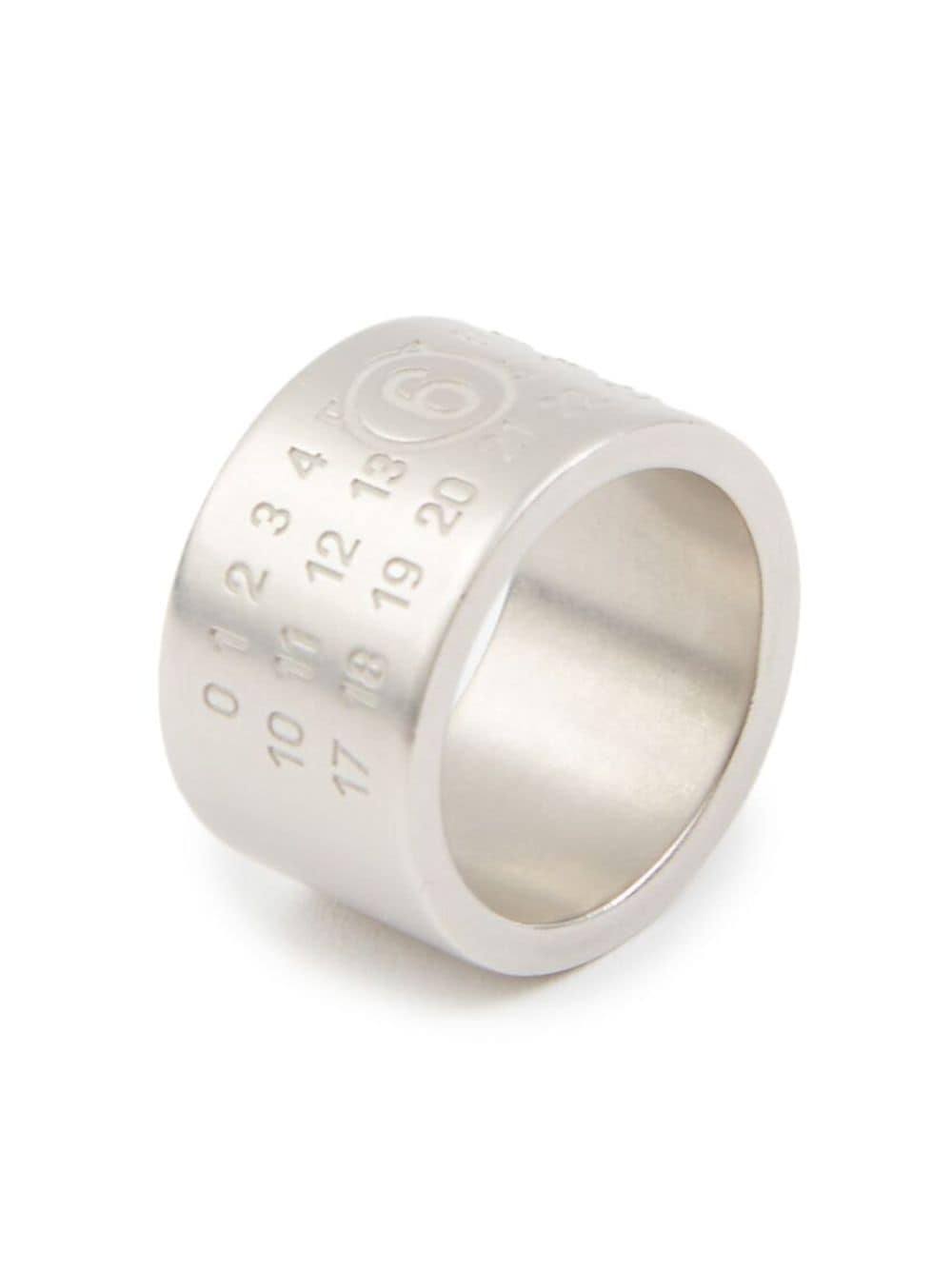 engraved-logo band ring - 2