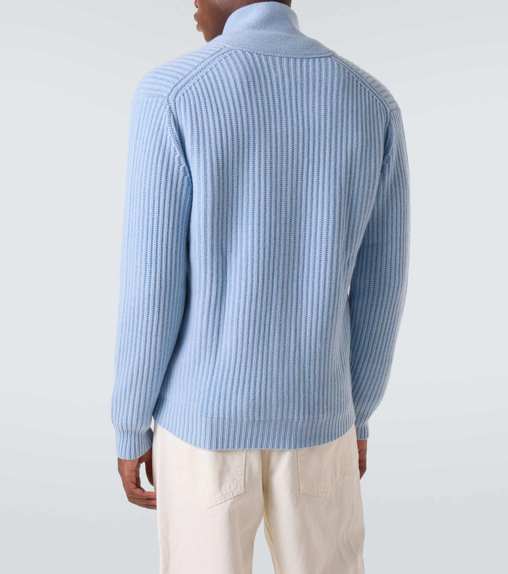 Ribbed-knit wool and cashmere cardigan - 4