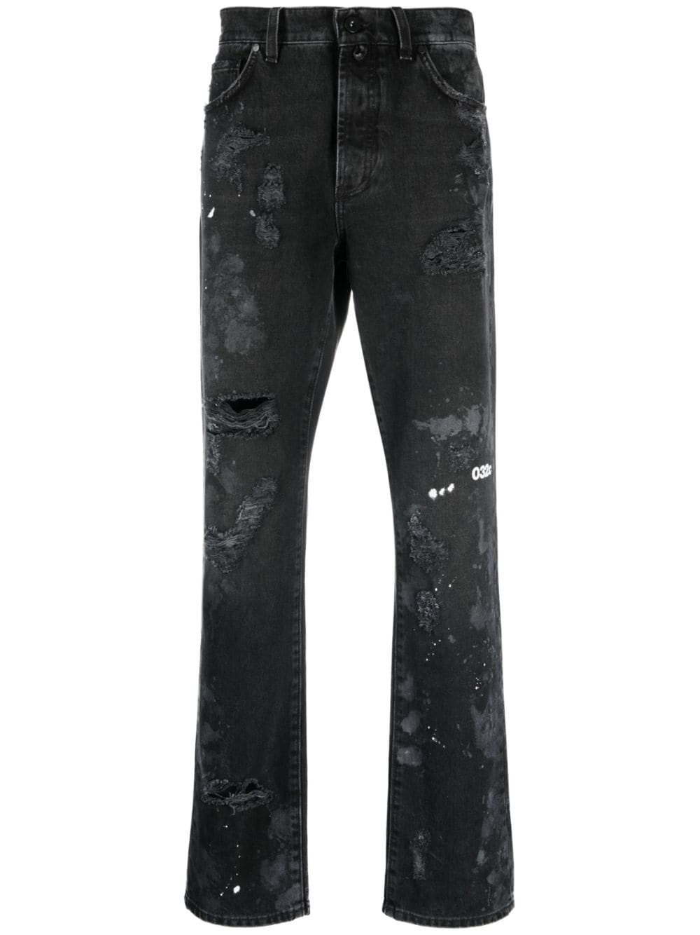Double Shift Painter's distressed-finish jeans - 1