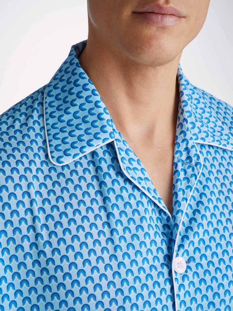 Men's Classic Fit Pyjamas Ledbury 65 Cotton Batiste Blue - 2