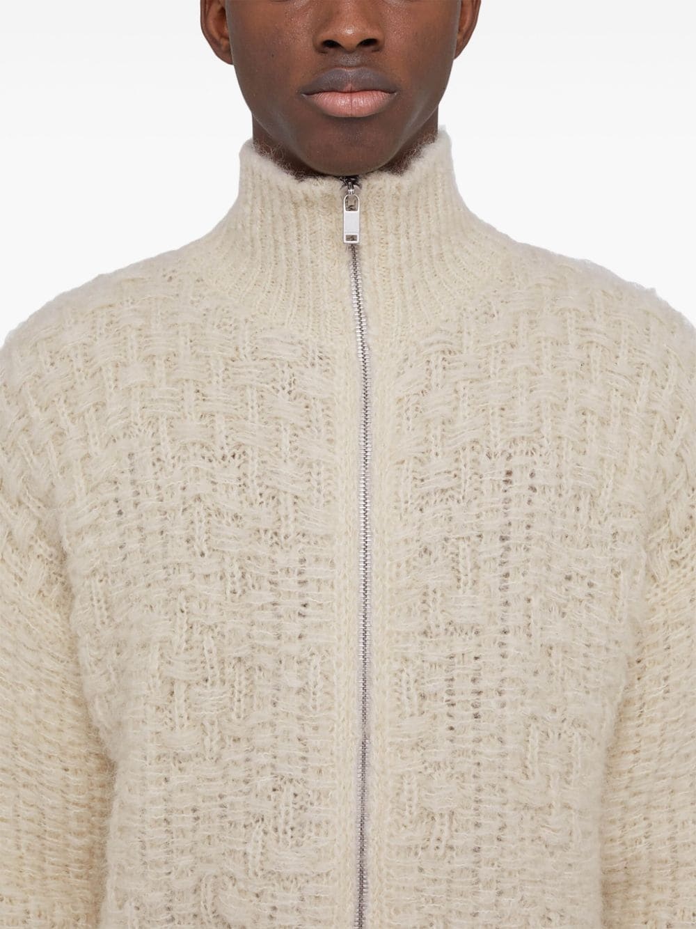 chunky-knit zip-up cardigan - 6
