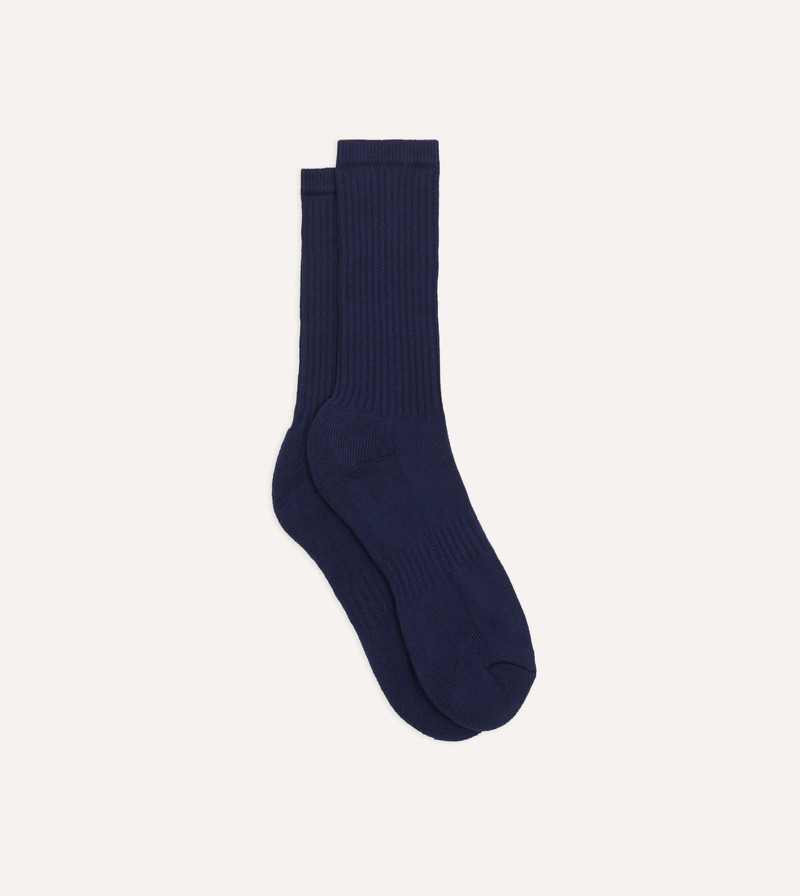 Navy Cotton Sports Socks 1