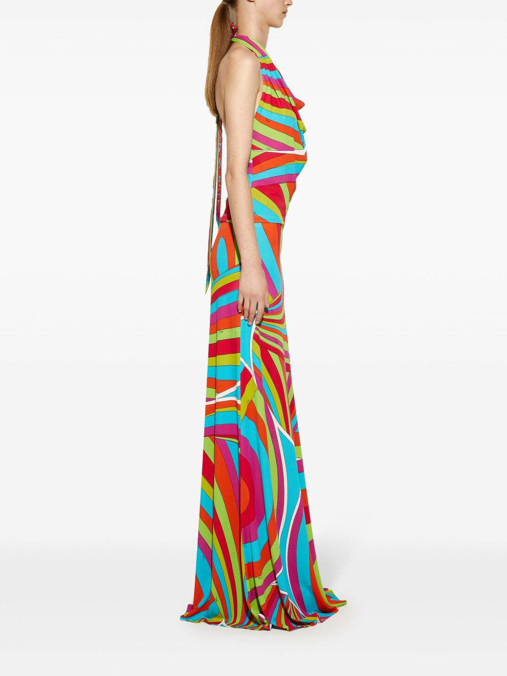 Iride-print halterneck top - 3