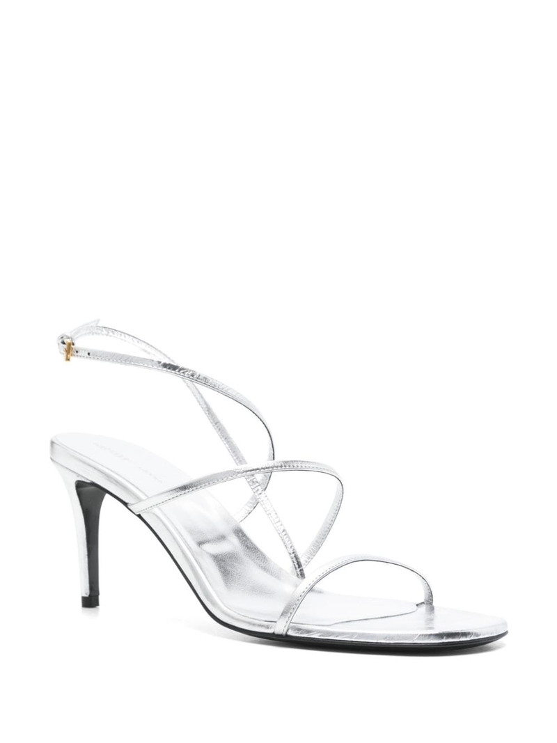 KHAITE 75mm metallic-effect sandals outlook