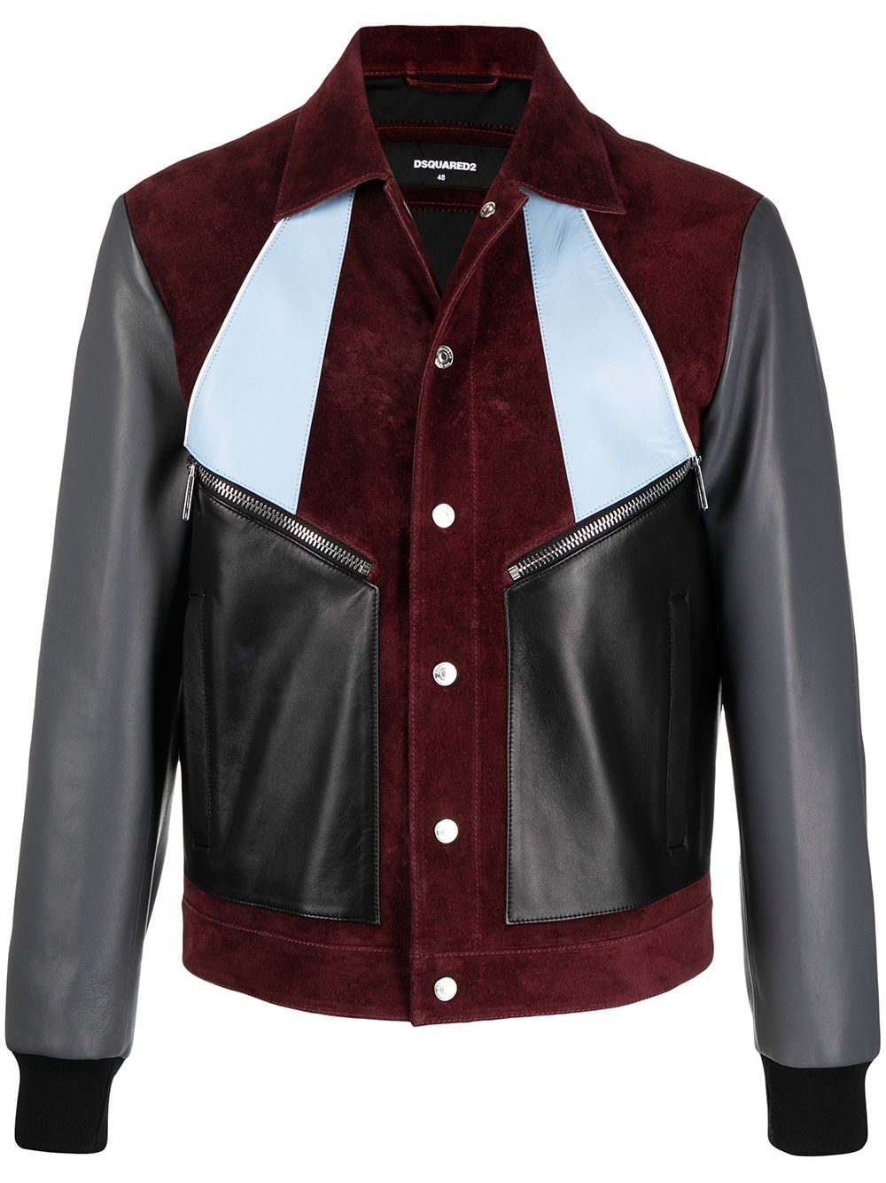 colour-blocked panelled jacket - 1