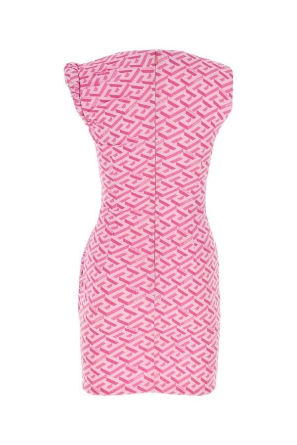 VERSACE Printed Stretch Crepe Mini Dress - 2