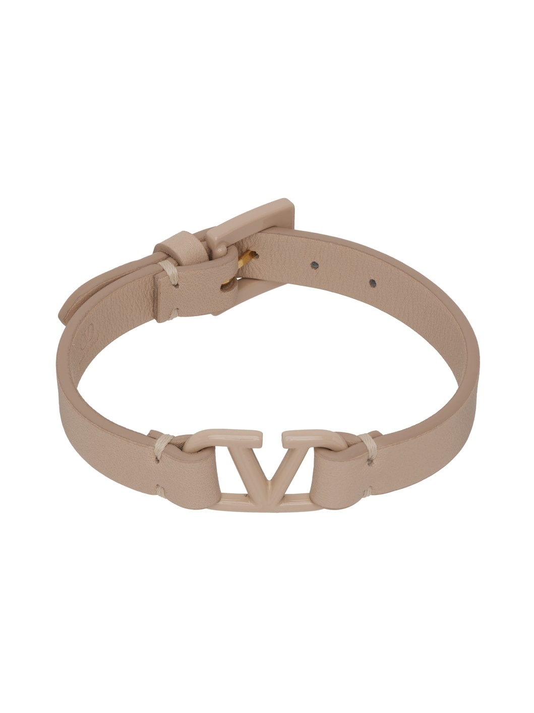 Pink Leather VLogo Bracelet - 1